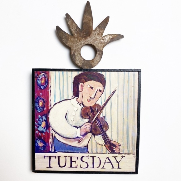 Nancy Thomas Folk Art Violin Day Wall plaque